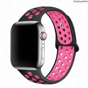 Stylish Tech Accessories, Sport Silicone Apple Watch Strap with Stainless Steel Buckle, Compatible with Series 10/9/8/7/6/5/4/3 SE Ultra 2, 38-49mm Fashion Accessories