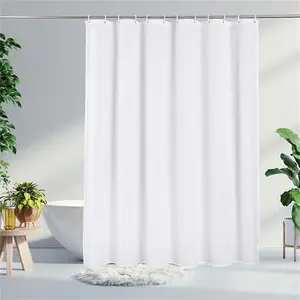 Polyester Waterproof Shower Curtain, Waterproof Bathroom Curtain, Anti-Mold Antibacterial, 100% Polyamide Fiber, Size 180x180 Cm, Includes 12 Hooks