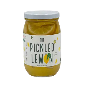 Evergreen and Market The Pickled Lemon 17 oz Glass Jar Tangy Citrusy & Refreshing for Drinks Cocktails Salads Grilled Meats and Cooking