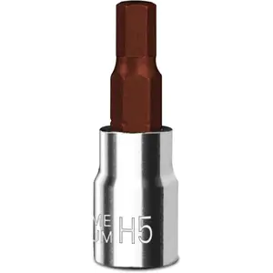 2.5mm,3mm,4mm,5 mm,6mm, Hex Bit Socket, 1/4 Inch Drive H5 Allen Key Socket, Metric, Full Polished, S2 Steel Head Made For Repairing