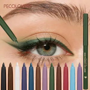 12pcs/set Colorful Waterproof Eyeliner, Silky Smooth, Convenient and Durable, Easy To Create Charming Eyes, Creates Various Makeup Looks