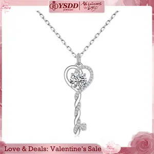 【#468 Gift for Her】Elegant Necklace For Women 925 Sterling Silver Synthetic Moissanite, Birthday Gifts For Wife Mom Girlfriend Grandma