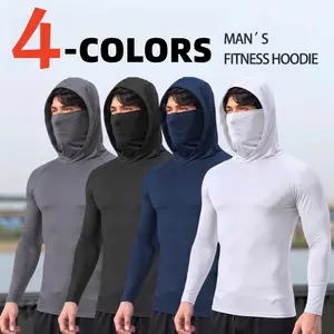 Men’s single-piece casual hooded pullover sweatshirt set featuring a slim fit, long sleeves, lightweight UPF sun protection, soft breathable fabric, classic versatile design, machine washable, comfortable for multiple occasions—fashionable men’s top.