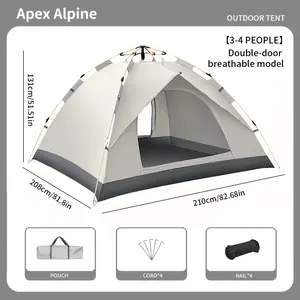 2026 automatic pop-up camping tent, windproof and sun-resistant, suitable for park camping trips, outdoor hiking adventures, beach family vacations, portable and foldable design, is the perfect holiday gift