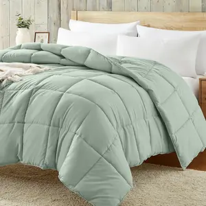 Twin Comforter Duvet Insert - Green Down Alternative Comforter Twin Size, Lightweight Comforters Quilted Green