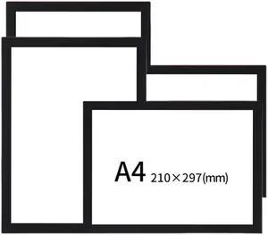 4Pack A4 Self-Adhesive Magnetic Display Photo Frame for 8.5 x 11.75 inch,Magnetic Photo Pockets,Self-adhesive Display Frame Notice Display Frame for Fridge,Whiteboard,Chalkboard,Cabinet(Black)