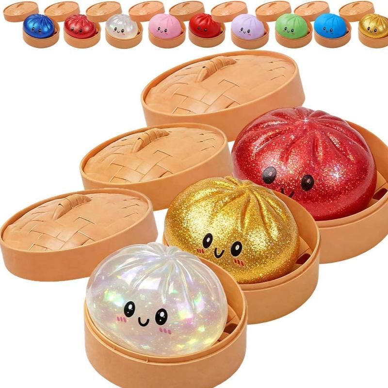 Expressive Big Dumpling Squishy - Blind Box, Mysecret Bun Fidget Toy, Soft TPR Material, Stress Relief, Unboxing Surprise, Random Style per Pack.Valentine's Day and Easter gifts, suitable for children to exchange gifts