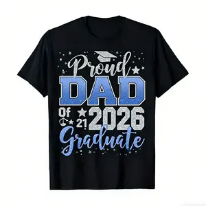 2026 Graduate Outfit Proud Little Brother Graduation Shirt - Comfortable Cotton Tee Suitable for Teen Boys & S, Casual Graduation Gift, Year of Graduation Print, Machine Washable Crew Neck T-ShiUnisex 2026 Black T-Shirt
