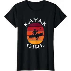 Kayak Girl Kayaking Boating Summer Clothing Graphic Tee T-Shirt