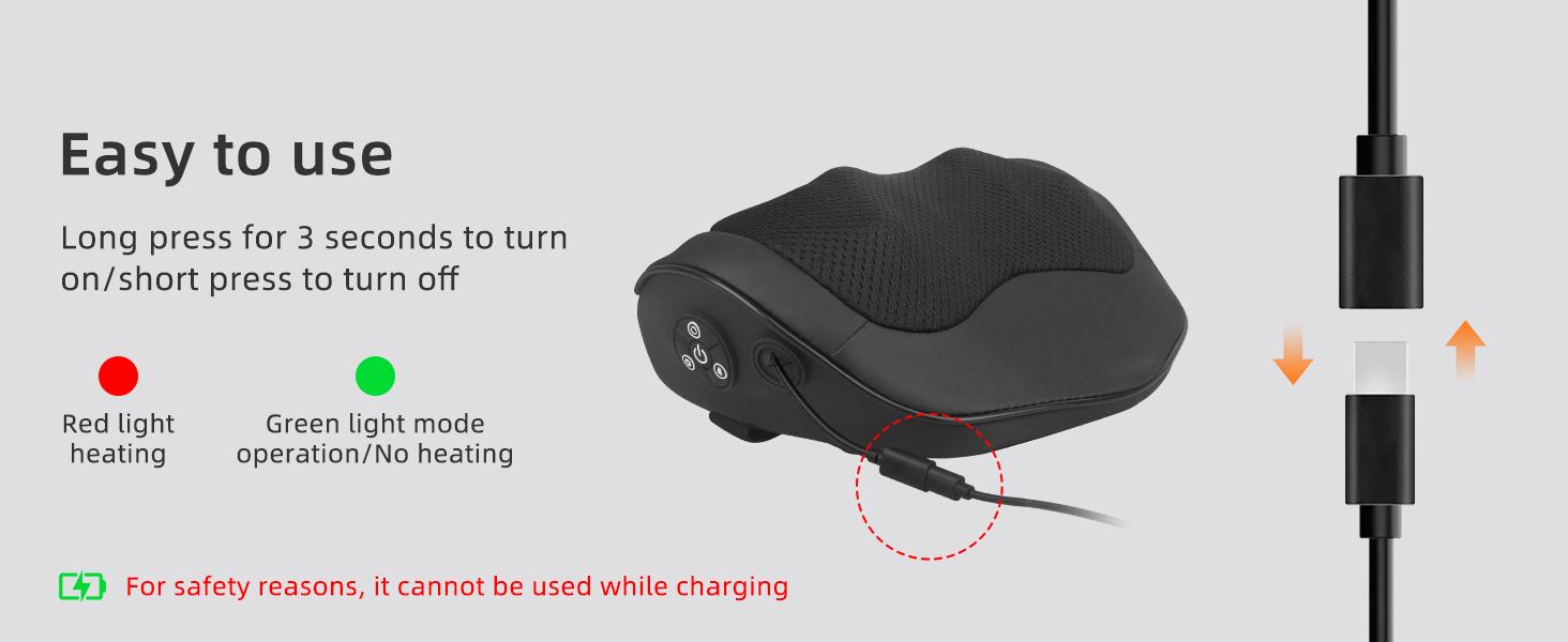 Electric Massager Pillow, Ultra-Quiet Corded Neck and Shoulder Massager with Heat, Portable 3D Kneading for Shoulder, Leg & Calf Muscle Pain Relief, Relaxing Gift for Men & Women ,stress  relief  products