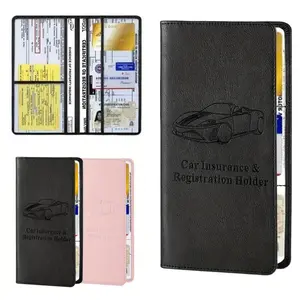 Car Registration & Insurance Card Holder – Portable Vehicle Glove Box Paperwork Organizer, Magnetic Glove Box Organizer for Essential Docs/License/Cards, Easy Access to Driver's License, Vehicle Cards & More, Compact Travel Accessories, for Men & Women