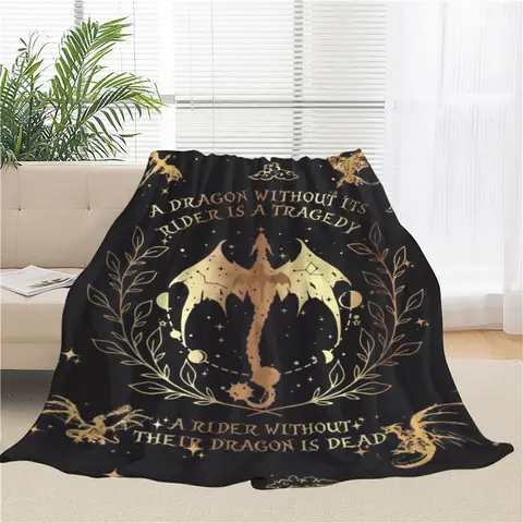 [Memorial Day Deals] Glam Style Flannel Throw Blanket with Dragon and Rider Motif - Tie-dye Digital Print All-Season Cozy Polyester Bedding Multipurpose Soft Blanket for Home Decor Travel and Pets Dragon Pattern Blanket