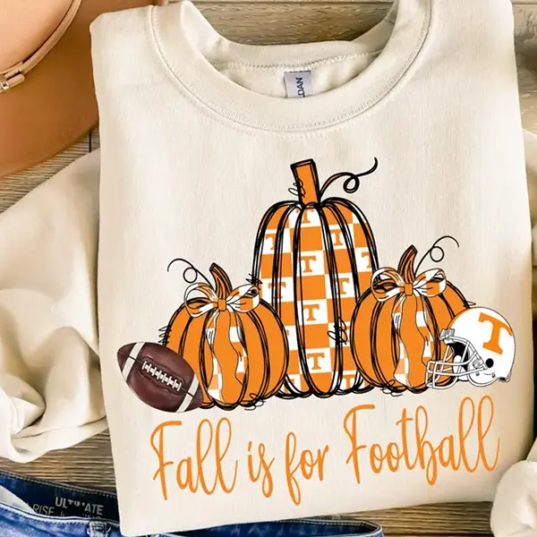 Fall Is For Football Sweatshirt, Tennessee Game Day Crewneck, Cute Pumpkin Fall Sweater, Trendy College Football Outfit, Vols Fan Gift