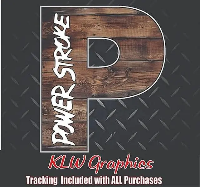 Powerstroke P Barn Wood Print Full Color Decal Sticker Turbo Diesel Truck 6.0 6.7 7.3 Crew Double Cab
