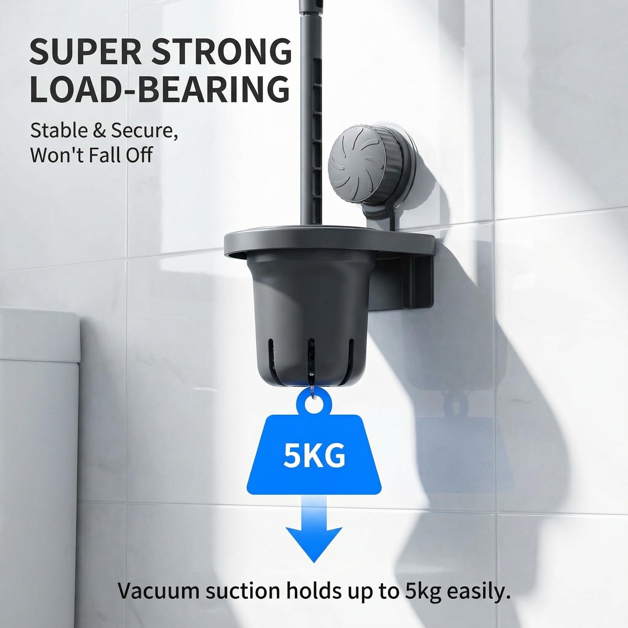 No-Drill ABS Toilet Brush with Holder, Wall-Mounted Suction Cup Toilet Scrubber, Rust-Proof, Drainable Odor-Free Bathroom Cleaning Tool No-Drill ABS Toilet Brush with Holder, Wall-Mounted Suction Cup Toilet Scrubber, Rust-Proof, Drainable Odor-Free Bathroom Cleaning Tool