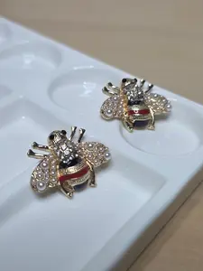 Mielle Bee Stud Earrings – Pearl & Crystal Bee Earrings