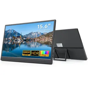 Ultra-Thin 15.6 Inch 1080P Portable Monitor | USB-C Travel Display with Stand, Suitable for Laptops, PCs, PS, IPS Zero Frame Game Display