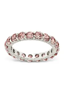 Sterling Silver Gracie Pink CZ Eternity Ring