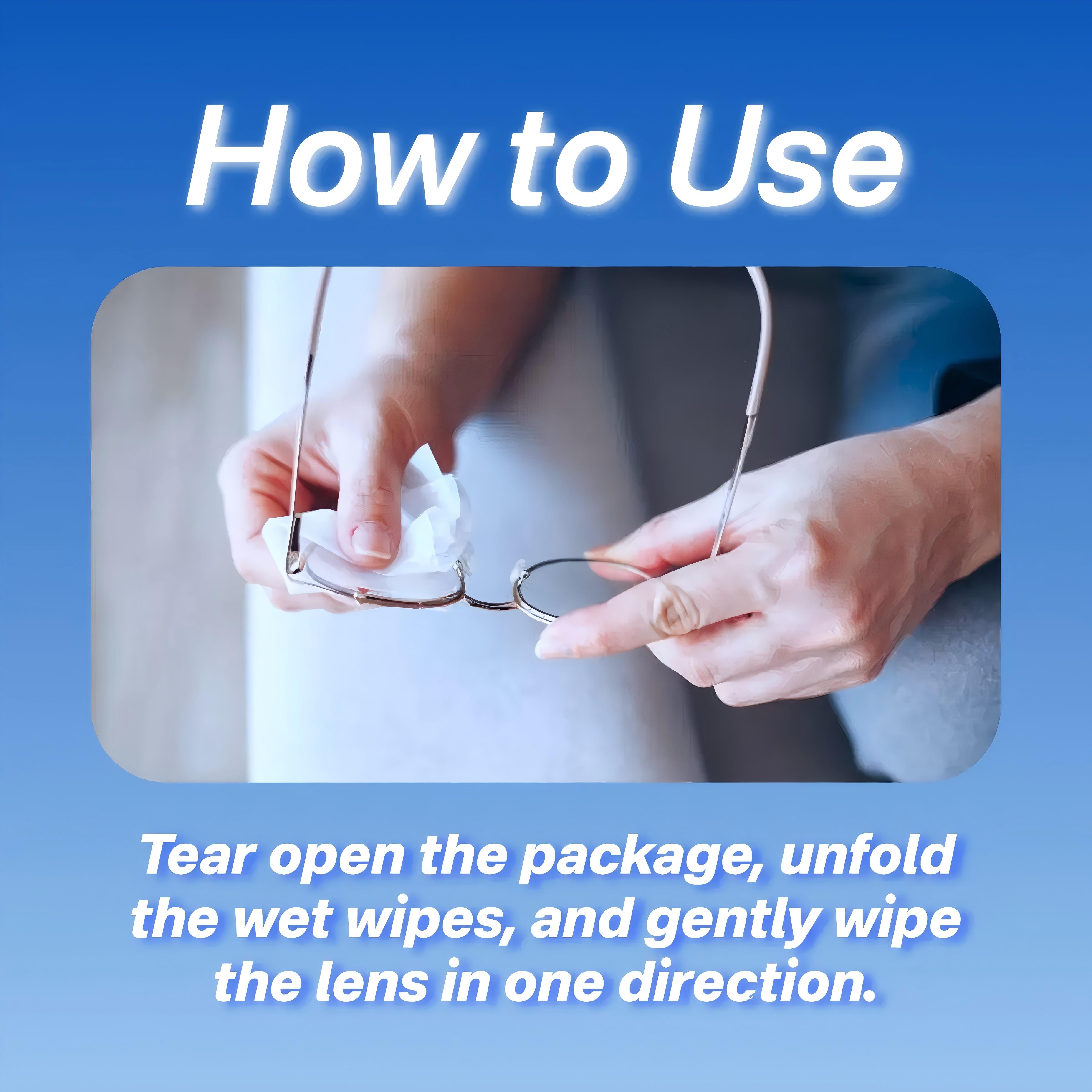 100 Pack Anti-Fog Lens Cleaning Wipes, Pre-Moistened Eyeglass Wipes for Glasses, Screens, Car Mirrors