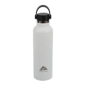 Ozark Trail Water Bottle 24 Fluid Ounces Stainless Steel with Loop Handle, White