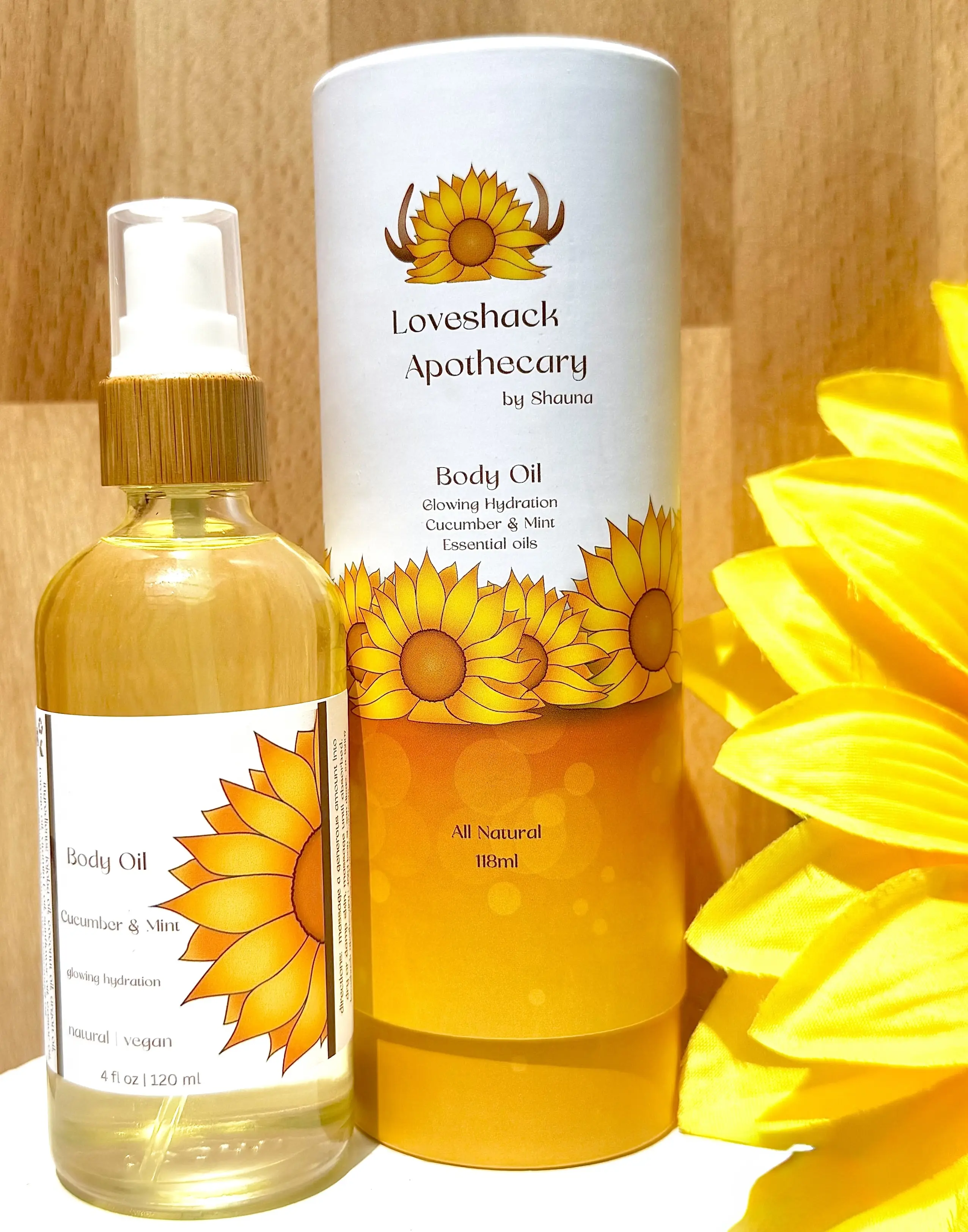 Body Oil Cucumber Mint ~ Natural | Vegan Daily Nourishing