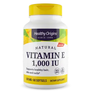 Healthy Origins - Vitamin E 1000 IU (Natural) Mixed Toco Vitamin E - Cardiovascular Health 3 Sizes