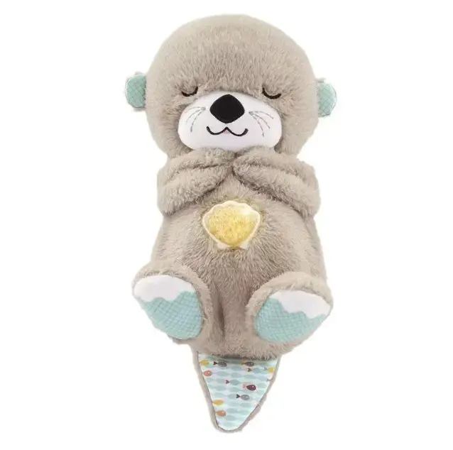 Calming Breathing Otter Plush – Anxiety Relief Sleep Companion with Rhythmic Motion, Soft Lights & Soothing Music | Sensory Stress-Relief Toy for Kids & Adults