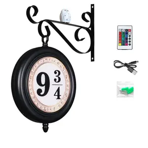 Platform 9 ¾ Wall Lamp with Owl Decor, Remote Control, Double-Sided Illuminated, Rechargeable Hanging Night Light