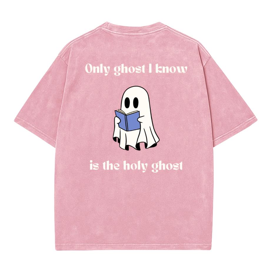 Only Ghost I Know Is The Holy Ghost Shirt, Christian Ghost Pumpkin Halloween Tee, Faith Bible Graphic Shirt, Gift for Women & Men