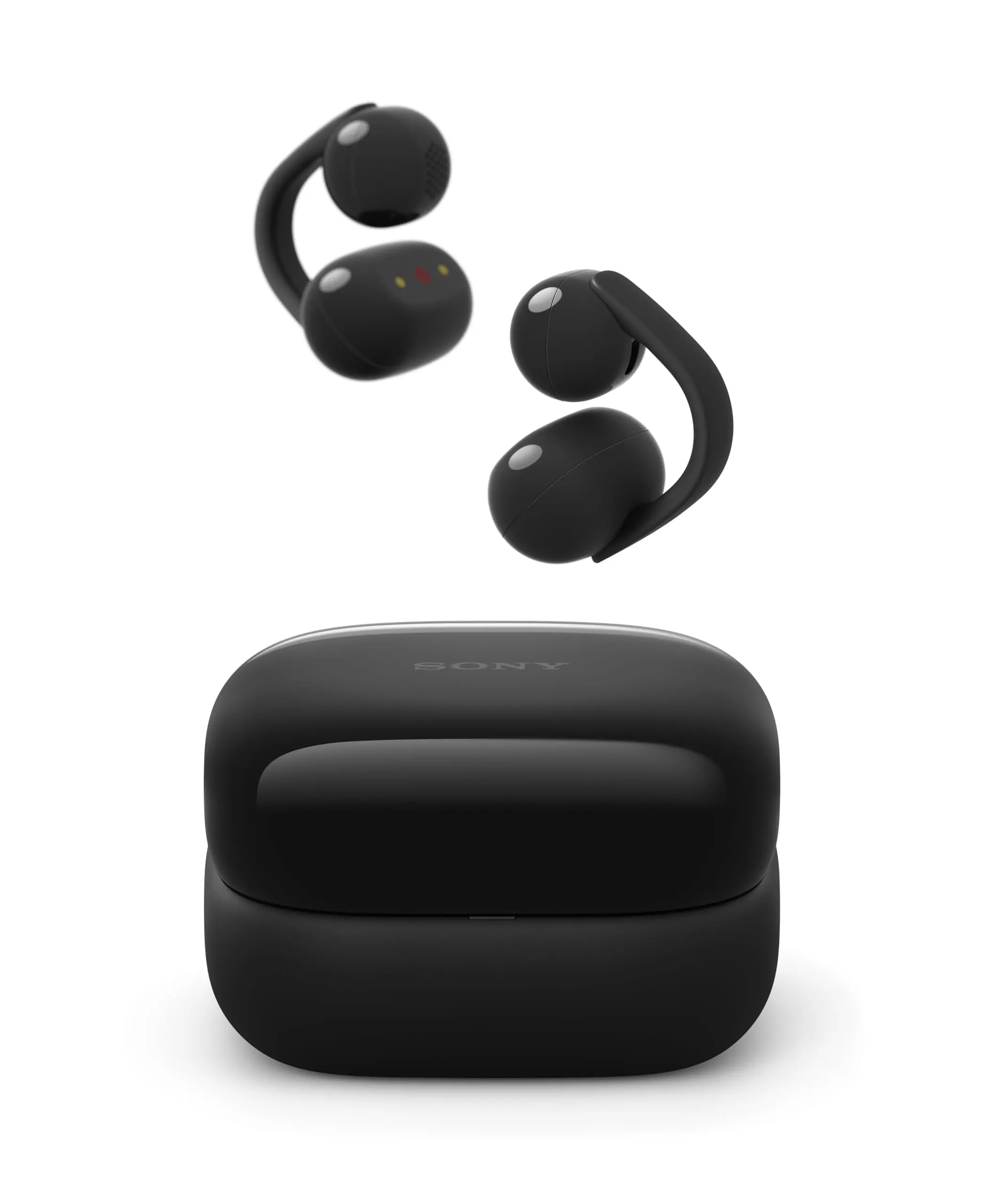 Refurbished - Sony LinkBuds Clip Open-Ear Truly Wireless Earbuds, Comfortable & Secure Fit, Lightweight Clip-On Design, Touch Controls, Ambient Sound Awareness, Water Resistant, Up to 37 Hrs of Playback, Black