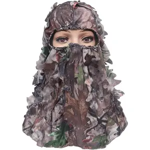 Camo Face Turkey Hunting Face Mask Ghillie Camouflage Leafy Cover Full Face Mask Realtree Camo Outdoor Mask