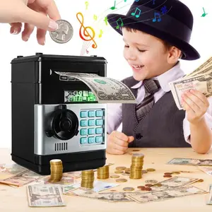 Room Decor Automatic Coin & Cash Deposit Machine,Electronic Coin Bank, Money Saving Box, Money Jar Home Decor for Living Room Bedroom (battery Required, without Battery) Decorative money saving box