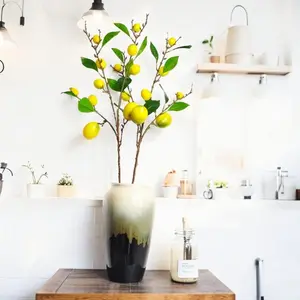 Artificial Lemon Tree Branch, 1 Count Faux Lemon Plant, Decorative Fruit for Home Living Room Bedroom Dining Room Wedding Party, Ornaments