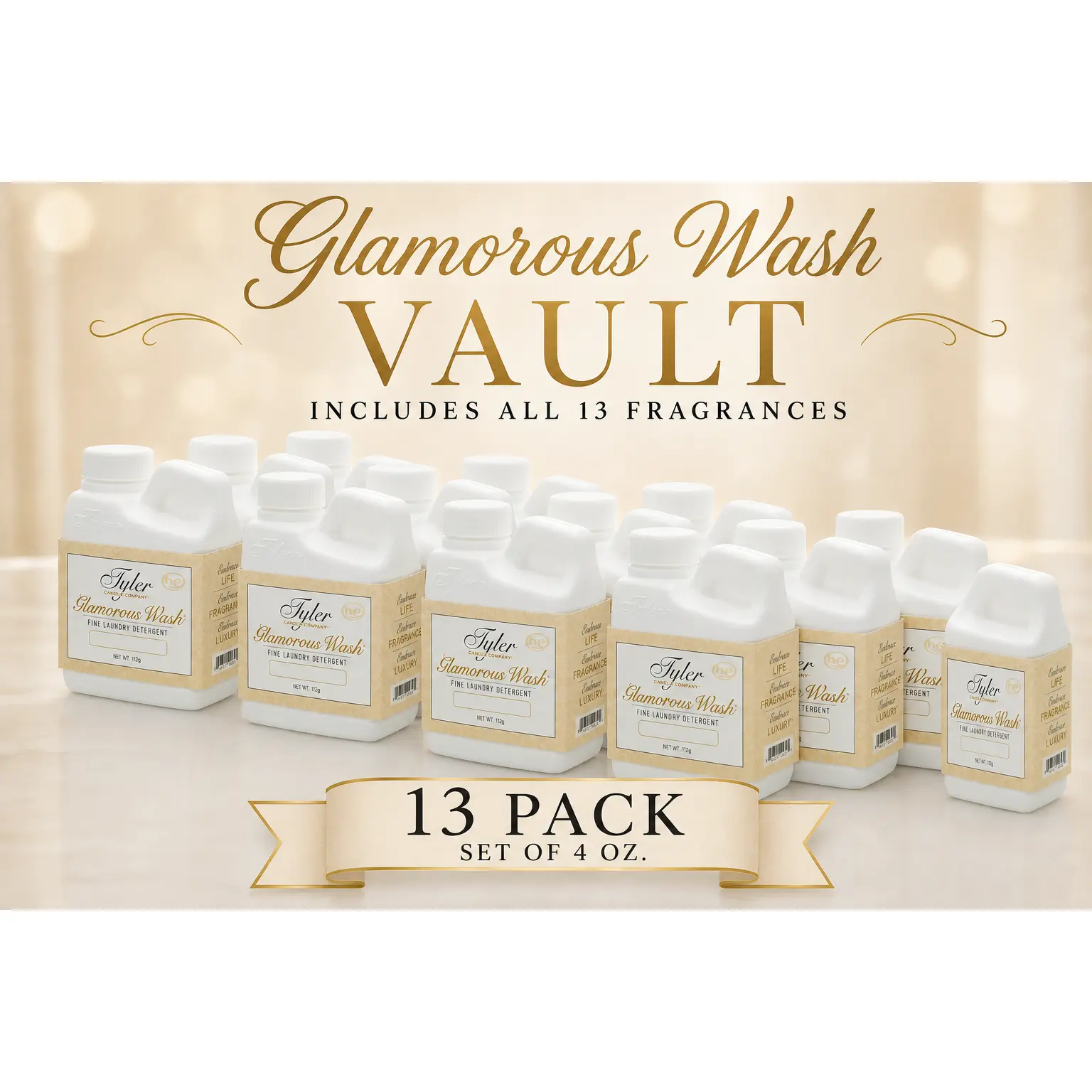 THE GLAMOROUS WASH VAULT-All 13 4 oz fragrances by Tyler candle Company