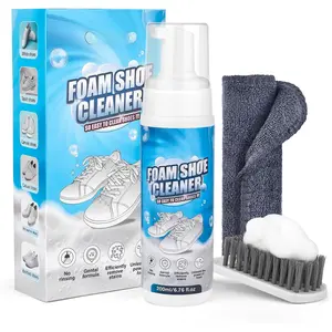 Shoe Cleaning Kit - 6.76 Oz Sneaker Cleaner with Brush and Towel, White Shoe Cleaner