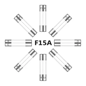 15A 250V 5x20MM Fast Blow Glass Fuse 15 Amp 250 Volt 0.2 x 0.78 Inch Fast-Acting Tube Fuses F15AL250V (Pack of 30Pcs)
