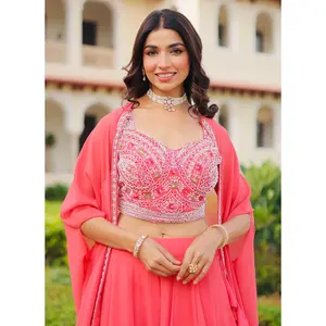 Premium Ready-Made Faux Georgette Lehenga Choli with Koti (Restock)