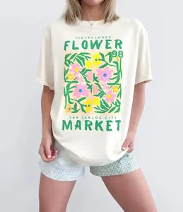 [Comfort Colors Collection] Comfort Colors Boho Floral T-Shirt, Aesthetic Flower Market Graphic Tee, Cottagecore Soft Girl Style Top, Vintage Botanical Shirt, Trendy Spring Summer Outfit, Plant Mom Vibes, Cute Insta Outfit