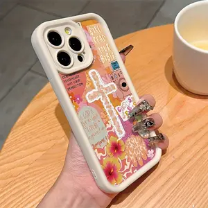 Orange Cross Design TPU Pattern Case for iPhone 16 15 14 Pro Max 13 12 11 XR XS Plus Shockproof Full Camera Protection Durable slim Silicone Cover