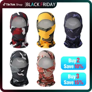5PCS Camouflage Balaclava Face Mask UV Protection Men Women Sun Hood Tactical Motorcycle Fishing Hiking Cycling Neck Gaiter Breathable Bandana Summer Cooling Gaiter for Multifunctional Windproof Sports