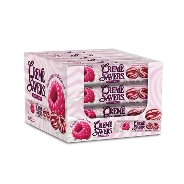Creme Savers Raspberries and Creme Candy 1.75oz 24 ct