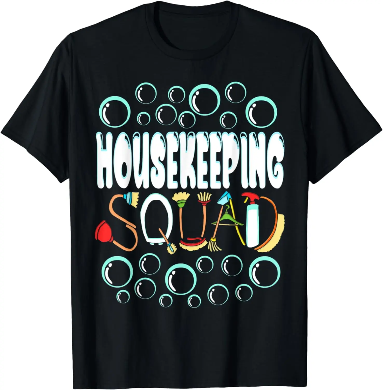 Housekeeping Squad Cleaning House Cleaner Housekeeper Summer Casual Shortsleeve Cotton T-Shirt