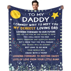 New Dads Gifts, First Time Dad Gift, Dad to be Gift, Flannel Blanket and Throws 50x60 inch,Father's Day Gift,