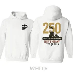 USMC 250th Birthday Hoodie, United States Marine Corps Anniversary Sweatshirt, Semper Fi Military Pride Gift, Patriotic Veteran Hoodie, Honor The 250 Years Of Marine Corps Legacy Shirt For Men Women