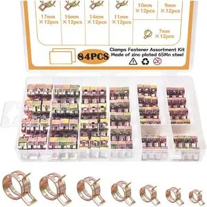 84 count 7-17mm  Line Hose Clamps Spring Clamp  Vacuum Wire Air Pipe & Bushing Automotive Replacement Fastener Selection Kit DD006-c