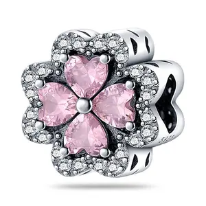Now $0.99 – Moving Inventory! Only 50 Left 925 Sterling Silver Four Leaf Clover Charm For Women Bracelet Lucky Bead