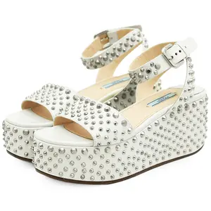 Pre-owned PRADA Other Small Leather Goods Leather Platform Sandals