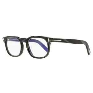 Tom Ford Rounded Blue Block Eyeglasses TF5930-D-B 063 Black Horn 52mm FT5930