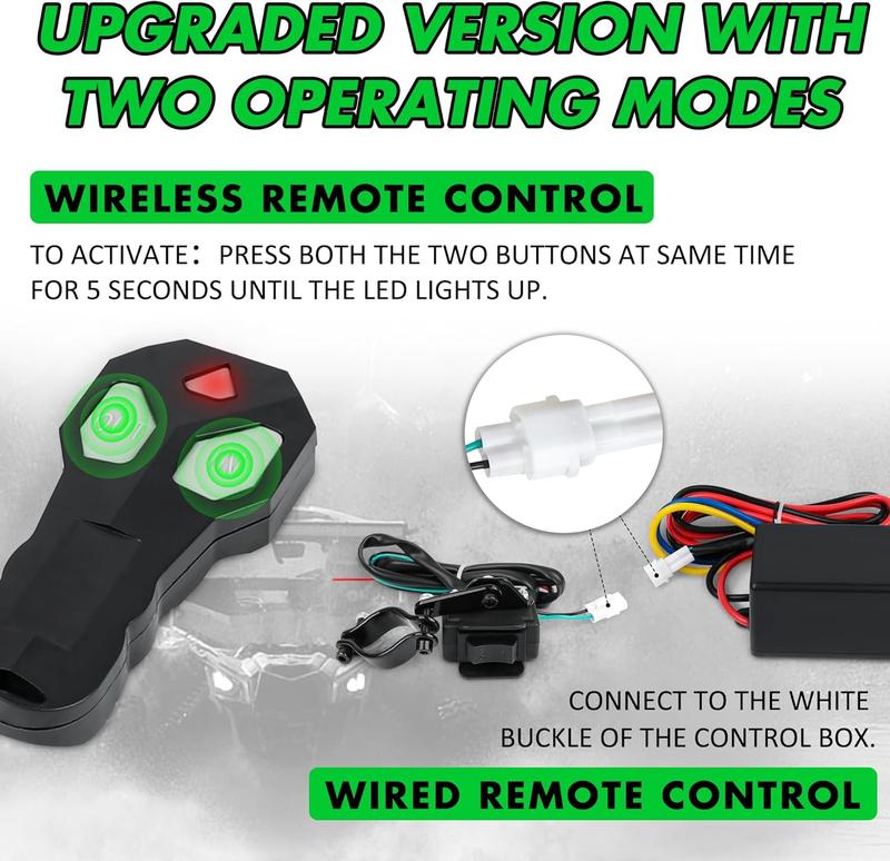 2500 lb. ATV/UTV Electric Winch, 12V  Steel  Winch,Electric Winch with Wired Remote and  Remote for ATV UTV Towing,Boat,Off-Road