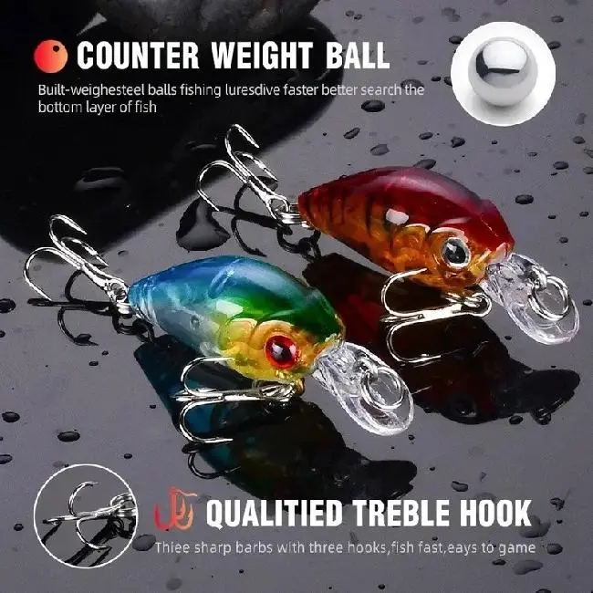 ANFS LURES 8pcs Crank Bait Fishing Lure Set